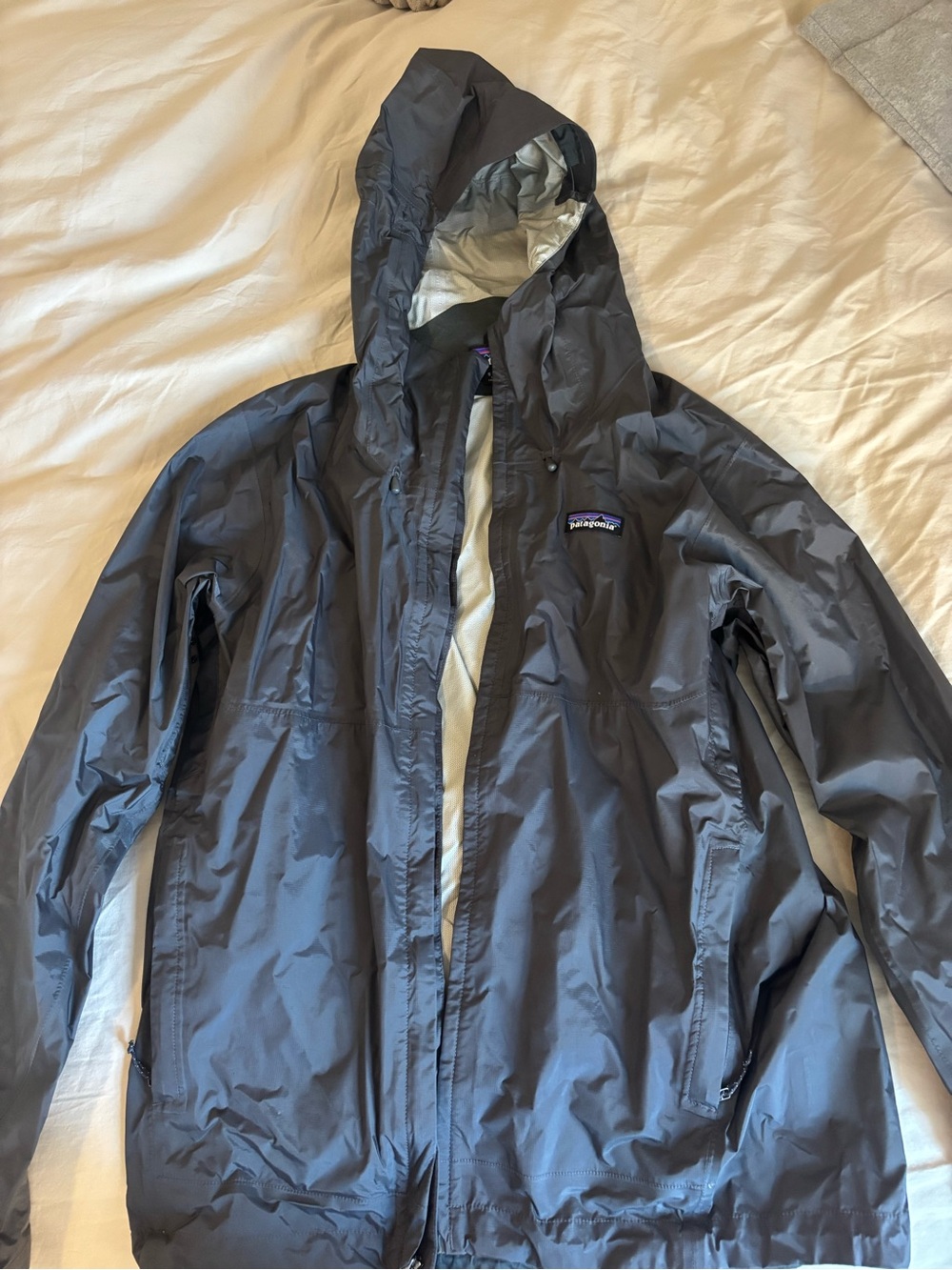 Patagonia Men's Dark Gray Hooded Rain Jacket